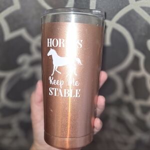 Copper Travel Tumbler - Horses Keep Me Stable